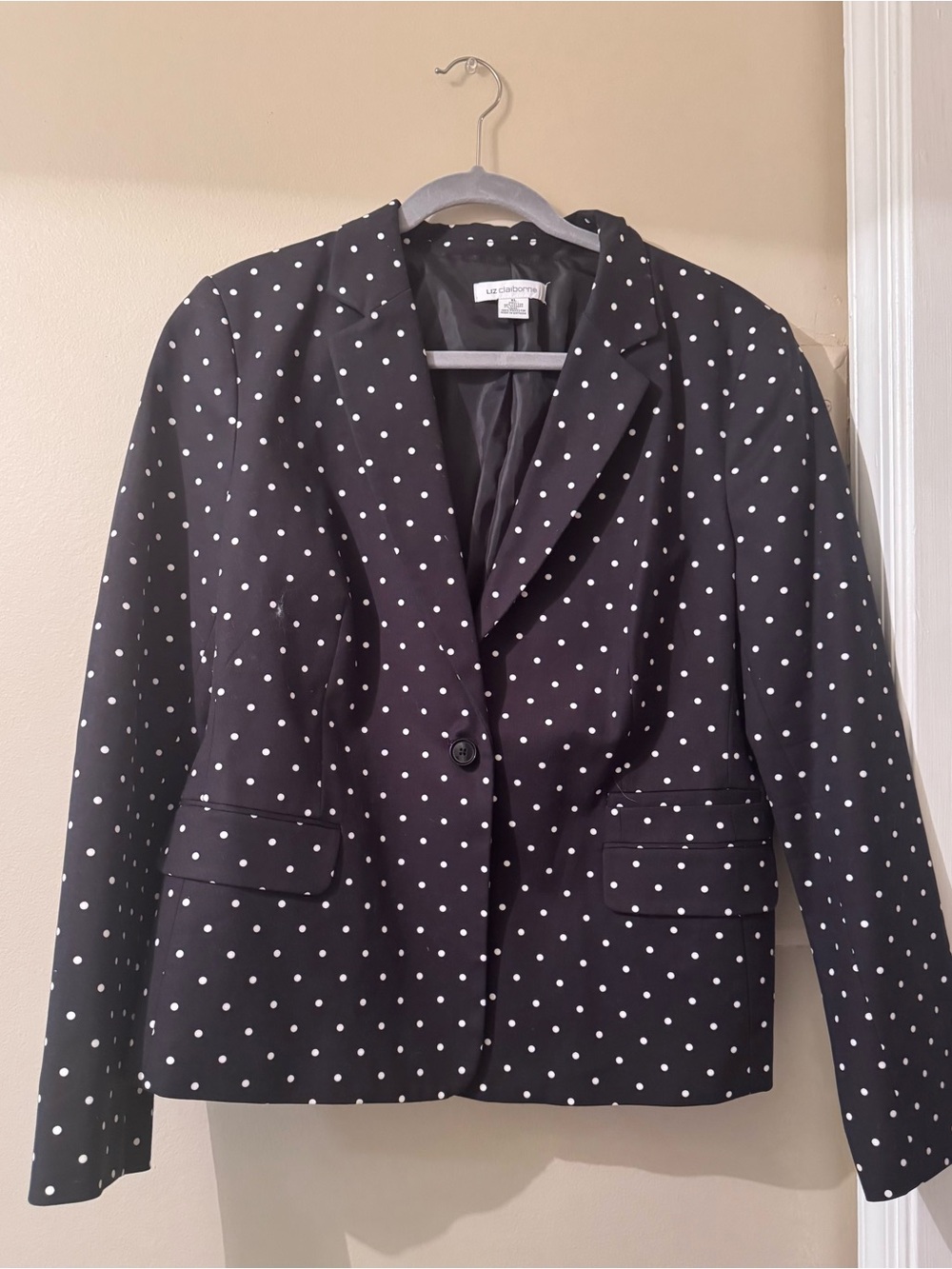 Liz Claiborne Black and White Polka Dot Blazer